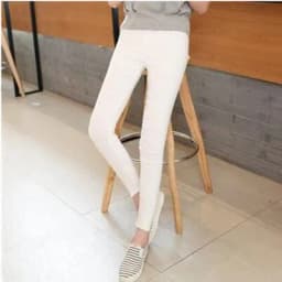 Black High-Waist Hole Design Thin Base Layer Pants Women's Outerwear Tight Fit Ankle-Length Slimming Nine-Piece Small Black P...