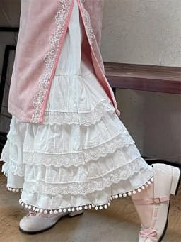 Pure Cotton Wide Leg Pants Women's Layered Lace Trim Sensation Autumn Winter Hanfu Inner Pants Home with Sauce