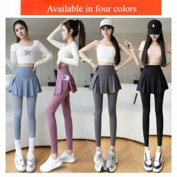 Women Seamless Fake Two Pieces Leggings Fitness Leggings High Waist Hip Liftting with Pocket Elastic Slim Fashion Yoga Pants