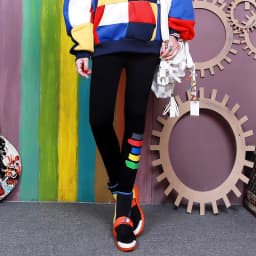 High Elasticity Autumn Winter New Style Yoga Pants Skinny Nine Point Base Layer Pants Trendy Print High Waist Slimming Tight Fit