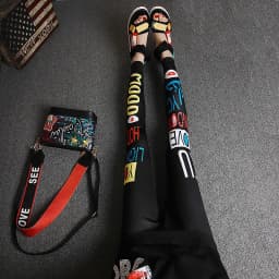 High Elasticity Autumn Winter New Style Yoga Pants Skinny Nine Point Base Layer Pants Trendy Print High Waist Slimming Tight Fit