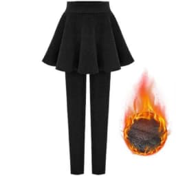 Fleece Lined Women's Leggings Outerwear High Waist Ankle Length Casual Tight Fit Butt Enhancing Thermal plus Size Skirt Pants
