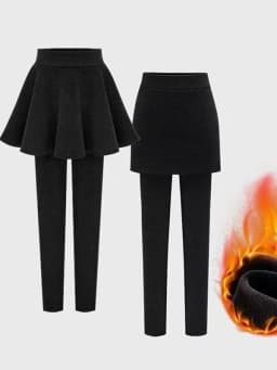 Fleece Lined Women's Leggings Outerwear High Waist Ankle Length Casual Tight Fit Butt Enhancing Thermal plus Size Skirt Pants