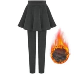 Fleece Lined Women's Leggings Outerwear High Waist Ankle Length Casual Tight Fit Butt Enhancing Thermal plus Size Skirt Pants