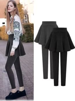 Fleece Lined Women's Leggings Outerwear High Waist Ankle Length Casual Tight Fit Butt Enhancing Thermal plus Size Skirt Pants