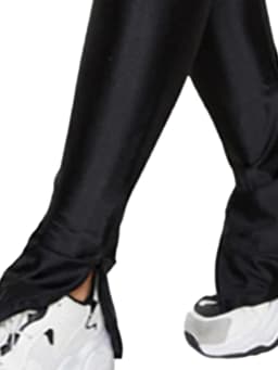 New Fashion Side Slit Glossy Leggings Women's High Stretch Solid Color Slim Legs High Waist Tight Black Nine-point Pants Women