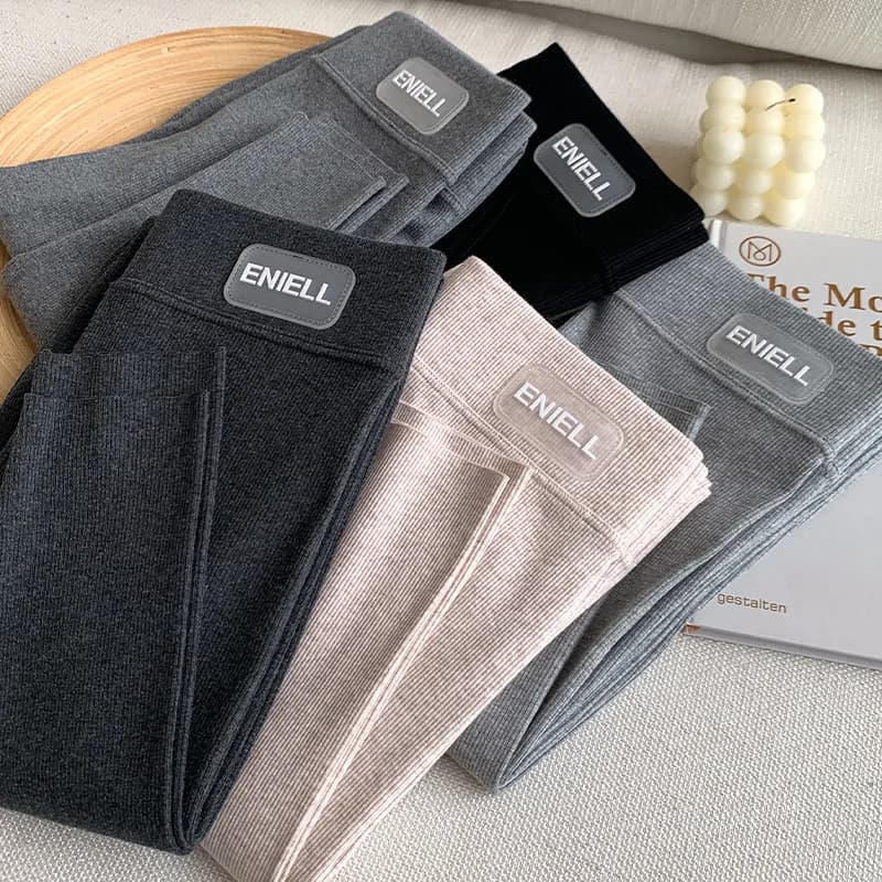 New Autumn Winter Kint Fleece Leggings Women's High Waist Black Outwear Tall Female Warm Thick Velvet Leggings for Women Pants