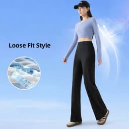 High Waisted Straight Leg Yoga Pants for Women Naked Feeling Butt Lifting Loose Fit Workout Trousers Slimming Gym Pants