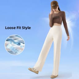 High Waisted Straight Leg Yoga Pants for Women Naked Feeling Butt Lifting Loose Fit Workout Trousers Slimming Gym Pants