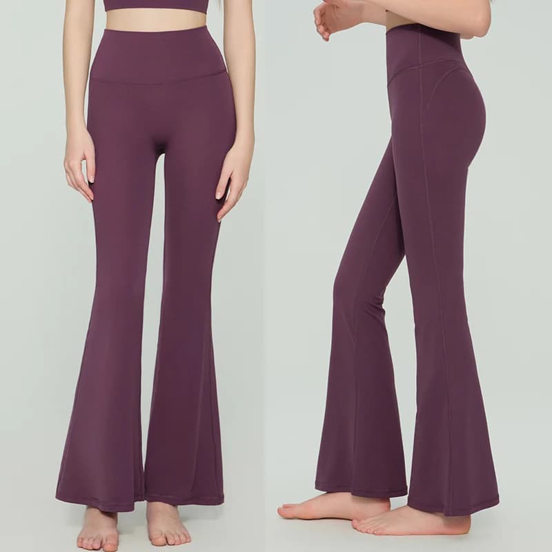 New Women's High Waist Flared Pants High Elasticity Tummy Control Hip Lifting Breathable Running Fitness Leisure Flared Pants