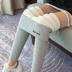 Embroidered Thick Fleece Leggings Women Thermal Pants High Waist Elastic Solid Color Slim Winter Seamless Casual Tights Leggings