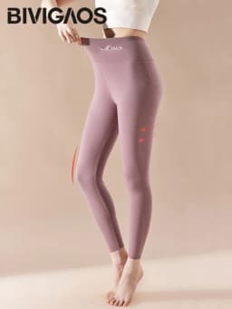 BIVIGAOS Embroidered High Waist Self-Heating Leggings Women Fall Winter Thermal Long Johns DE Velvet Double Sided Fleece Legging