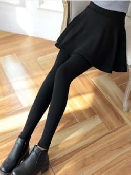 Slimming High Waist Fake Two-Piece Leggings Skirt Thin Women's Black Bottoming Trousers Spring Autumn Wear Casual Long Pants