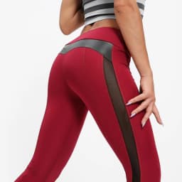 Sports Running Fitness Pants Mesh Breathable Splicing Cropped Pants High Waist Slim Fit Hip Lifting Yoga Pants Women Leggings
