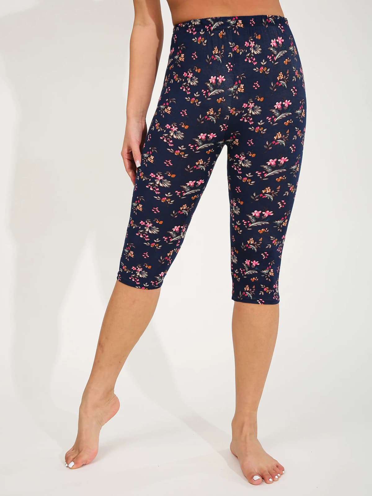 Summer Spring European American Fashion Floral Printing Pattern Tight Pants Suitable for Outdoor Sports Vacation Fitness Exercis