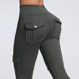 Women's Cargo Pocket Fitness Yoga Leggings With Pockets - High-Waisted Stretch Tights Butt Lift Yoga Running Pants