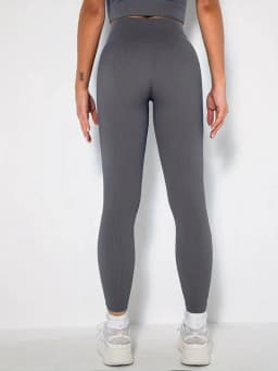 Women's Seamless High Waist Sports Fashion Casual Solid Color Soft Thread Version Trousers Sports Pants Yoga Pants Leggings