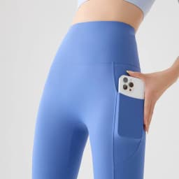 BIVIGAOS Spring Autumn Double Side Pocket Sharkskin Leggings Women Tight Elastic High Waist Sports Fitness Running Leggings