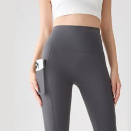 BIVIGAOS Spring Autumn Double Side Pocket Sharkskin Leggings Women Tight Elastic High Waist Sports Fitness Running Leggings