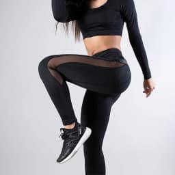 Women's High Waisted Sexy Mesh Panels Yoga Leggings Gym Workout Running Leggings Breathable Fashion Slim Elastic Leggings
