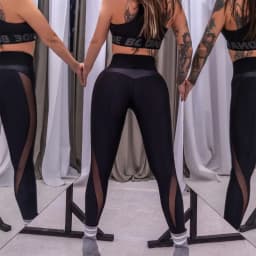 Women's High Waisted Sexy Mesh Panels Yoga Leggings Gym Workout Running Leggings Breathable Fashion Slim Elastic Leggings