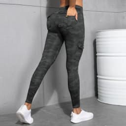 Women's Camouflage Printed Sexy Cargo Leggings Sports Daily Tight Pants High Waist Slim Fit Tight Pant