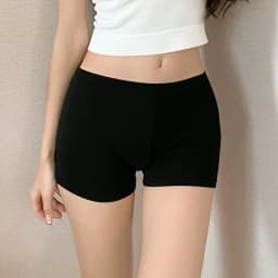Black Modal No-Hem Safety Pants Thin Women's Base Layer Shorts Summer Casual Mid-Waist Short Pants Three-acetate Fiber