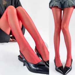 Red Sexy Tights Women Smooth Thin Slim Stocking High Waist Transparent Pantyhose High Elasticity One Piece Ultra Thin Stockings
