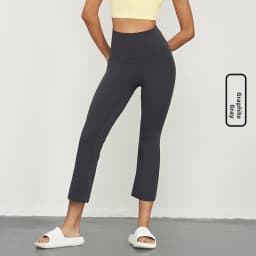 New Arrival High Elastic Casual Sports Micro Flare Pants Women Summer Running Seven Lengths High Waist Peach Butt Leggings