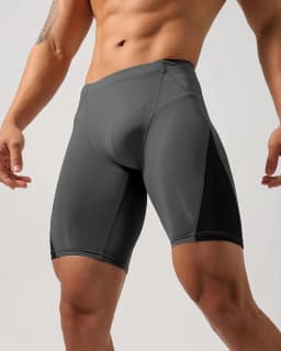 Men's Athletic Compression Shorts Polyester Spandex Piece mid Waist Yoga Fitness Sports Wear Short Length Pants