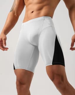 Men's Athletic Compression Shorts Polyester Spandex Piece mid Waist Yoga Fitness Sports Wear Short Length Pants
