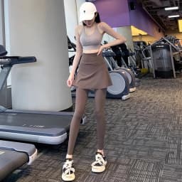 High Waist Yoga Pants Women's Fitness Running Trousers Tightening Abdomen Pilates Long Sports Pants Nine Points Skirt Pants