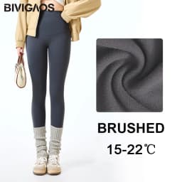 BIVIGAOS Fall Winter Multi Thickness Leggings Women High Waist Velvet Thick Sharkskin Warm Leggings Butt Lifter Fleece Leggings