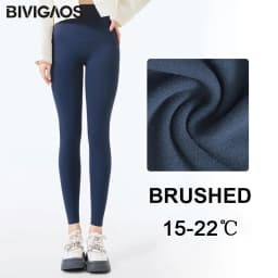 BIVIGAOS Fall Winter Multi Thickness Leggings Women High Waist Velvet Thick Sharkskin Warm Leggings Butt Lifter Fleece Leggings