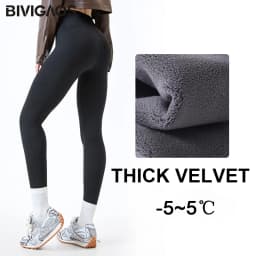 BIVIGAOS Fall Winter Multi Thickness Leggings Women High Waist Velvet Thick Sharkskin Warm Leggings Butt Lifter Fleece Leggings