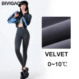 BIVIGAOS Fall Winter Multi Thickness Leggings Women High Waist Velvet Thick Sharkskin Warm Leggings Butt Lifter Fleece Leggings
