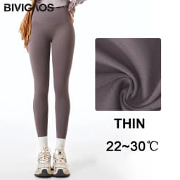 BIVIGAOS Fall Winter Multi Thickness Leggings Women High Waist Velvet Thick Sharkskin Warm Leggings Butt Lifter Fleece Leggings