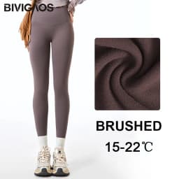 BIVIGAOS Fall Winter Multi Thickness Leggings Women High Waist Velvet Thick Sharkskin Warm Leggings Butt Lifter Fleece Leggings
