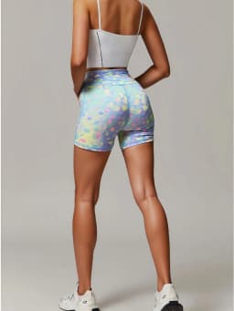 Summer Women's Dopamine Camouflage Leopard Print Shorts Sports Outdoor Riding Pocket Slim Yoga Shorts