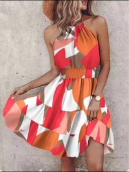 Bohemian Sleeveless Mini Dress Female Sexy Suspender Painted Printed Dresses Women's Beach Vacation Summer Robe