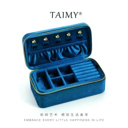 TAIMY Double Layer Jewelry Box Velvet Portable Jewelry Ring Necklace Bracelet Storage Box Custom Logo Jewellery Organizer Gifts