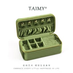 TAIMY Double Layer Jewelry Box Velvet Portable Jewelry Ring Necklace Bracelet Storage Box Custom Logo Jewellery Organizer Gifts