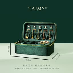 TAIMY Double Layer Jewelry Box Velvet Portable Jewelry Ring Necklace Bracelet Storage Box Custom Logo Jewellery Organizer Gifts