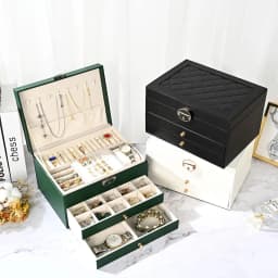 High-End Multi-Layer Drawer-Type Jewelry Box Household Large Capacity Earring Storage Organizer with Oxidation Finish