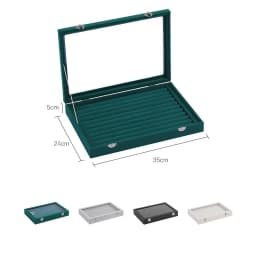 Rings/Earrings Organizer Tray with Clear Lid 10 Slots Velvet Drawer Insert Jewelry Storage box