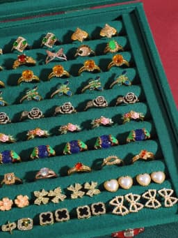 Rings/Earrings Organizer Tray with Clear Lid 10 Slots Velvet Drawer Insert Jewelry Storage box