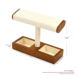 Oirlv Wooden Jewelry Organizer Watch Display Stand Necklace Bracelet Rings Storage Rack Jewelry T-bar Holder Showcase Props