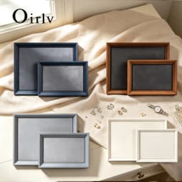 Oirlv Solid Wood/PU Leather Jewelry Display Tray Stackable Necklace Bracelet Ring Watch Drawer Organizer Showcase Jewelry Holder
