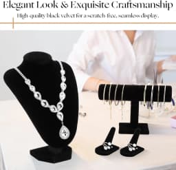 4 Pcs Velvet Jewelry Display Set Necklace Bracelet Ring Holder Organizer Stylish Storage for Home Garden Decor