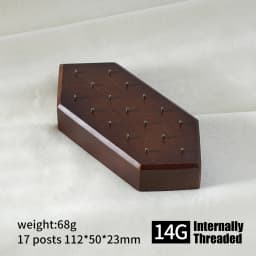 High Quality Beech Wood Display Stand for 16G/14G/Threadless Push Pin Piercing Body Jewelry Modern Display Holder